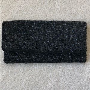 Banana Republic Black Beaded Clutch